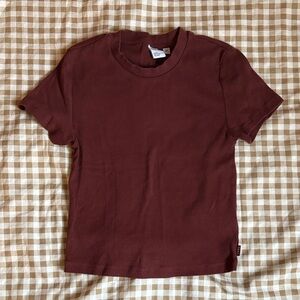 Aritzia Homestretch Tee in Sumac Burgundy